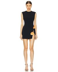 David Koma - Side Rose Payette Open Leg Mini Dress - Lyst