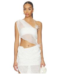 MARRKNULL - Oberteil Asymmetric Beaded Chiffon - Lyst