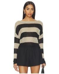 Enza Costa - Stripe Linen Bateau Sweater - Lyst