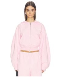 Alexander Wang - Zip-Up Hoodie With Logo Print - Lyst