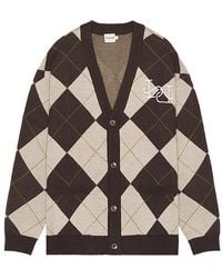 BOUND - Check Wool Grandad Cardigan - Lyst