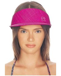 Ruslan Baginskiy - Monogram-Embellished Straw Visor Hat - Lyst