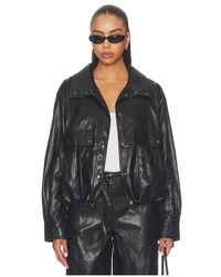 LNA - Mercer Faux Leather Bomber Jacket - Lyst