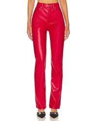 AFRM - Faux Leather Heston Straight Leg Pants - Lyst