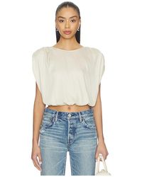 Moussy - Satin Shell Cap Top en Beige - Lyst