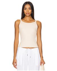PERFECTWHITETEE - Top Sin Mangas Rib En Color Crema Talla En - Lyst