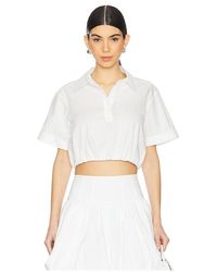 Jonathan Simkhai - Top Recortado Manga Corta Nocky En Color Blanco Talla (También En M, S, Xs) - Lyst