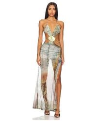 Jaded London - Vida Backless Maxi Dress With Shell Trim - Lyst