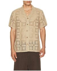 Marine Layer - Callum Crochet Button Down Shirt - Lyst