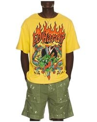 Ed Hardy - Dragons Boxy Rhinestone Tee - Lyst