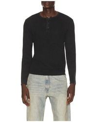 Schott Nyc - Stonewashed Henley Sweater - Lyst