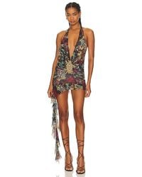 sachin and babi light blue dress Jaded London Enya Backless Draped Mini Dress in Brown