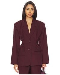 Gestuz - Paula Waist Blazer en Burgundy - Lyst