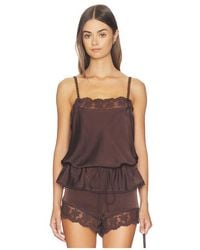 Bardot - Bonita Satin Lace Trim Top - Lyst