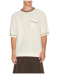 Scotch & Soda - Knitted Cotton Linen Blend Relaxed Fit T-shirt - Lyst