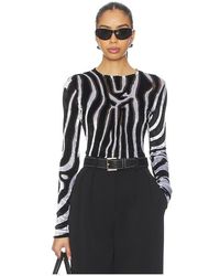 Balmain - Top Ajustado De Manga Larga Zebra En Color Negro Talla (También En 3) - Lyst