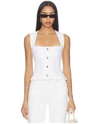 GOOD AMERICAN - Button Front Peplum Top - Lyst