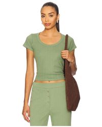 VIR VITA - Scoop Pointelle Tee - Lyst