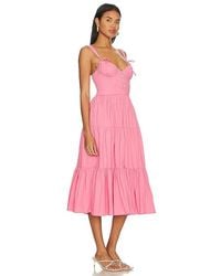 slim fit dress pants nearby Addie Side Knot Midi Dress- Green main image 1