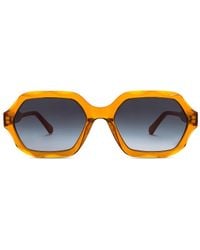 Chloé - Scalloped Rectangular Sunglasses - Lyst