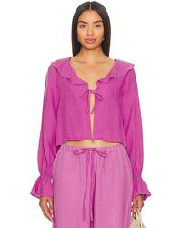 Nation Ltd - Camila Ruffle Tie Front Top - Lyst
