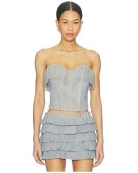 Lamarque - X Revolve Gianni Fringed Suede Bustier Top - Lyst