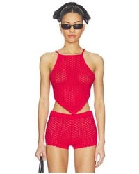 Lovers + Friends - Daniella Pointelle Tie-Back Tank - Lyst