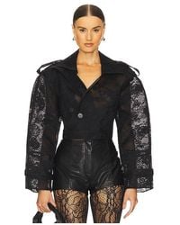 YUHAN WANG - Chantilly Lace Biker Jacket - Lyst