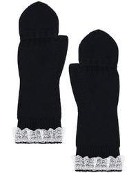 Ganni - Compact Wool Lace Mittens - Lyst