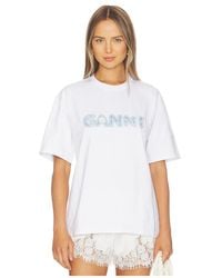 Ganni - Heavy Cotton Jersey Relaxed Fit T-Shirt - Lyst