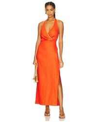 SIR. - Vestido Midi Retorcido Panettone En Color Naranja Talla (También En 1/S, 2/M, 4/Xl) - Lyst