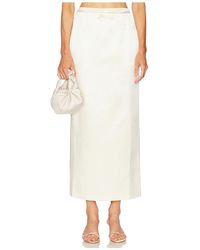Courtney Zheng - Irene Wool Silk Duchesse Midi Skirt - Lyst