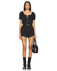 Free People - X We The Free Daisy Denim Babydoll Romper - Lyst