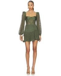 PATBO - Sirena Mesh Long Sleeve Mini Dress - Lyst