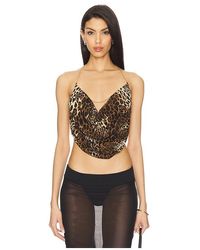 superdown - Kaylin Halter Top En Color Marrón Talla En - Lyst