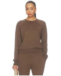 ÉTERNE - Felpa Francesa Con Manga Raglán Y Puntada En V Ajustada En Color Marrón Talla (También En Xs, S, M, Xl) - Lyst