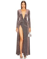 Michael Costello - ROBE DE SOIRÉE SHEANA en Taupe - Lyst
