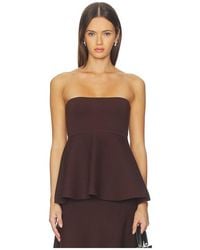 Line & Dot - En Kingston Knit Peplum Top En Color Marrón Talla (También En S, Xs, M) - Lyst