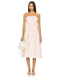 For Love & Lemons - Petal Gingham Midi Dress - Lyst