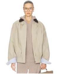 Helsa - The Shirred Bomber Jacket With Corduroy Collar - Lyst