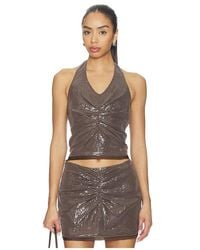 PRIVATE POLICY - Gather Sequin Halter Top - Lyst