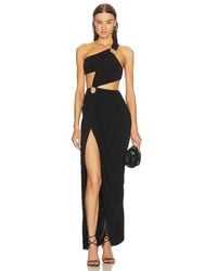 Michael Costello - Vestido Largo Clementine En Color Negro Talla (También En M, S, Xl, Xs, Xxs) - Lyst