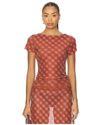 House Of Sunny - Retro Check Mesh Top - Lyst