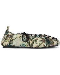 Ganni - Bailarina Lace Up En Color Marrón Talla (También En 38, 39) - Lyst