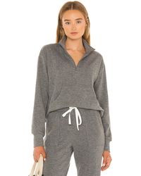 Bobi Cozy Heathered Knit Sweatshirt - Gray