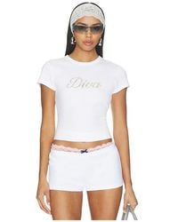 Frankie's Bikinis - X Devon Lee Carlson Diva Cotton Ribbed Tee Shirt - Lyst