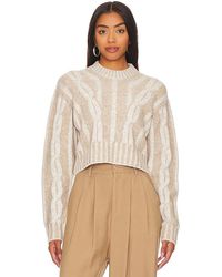 L'academie - Calah Cropped Cable Crew - Lyst