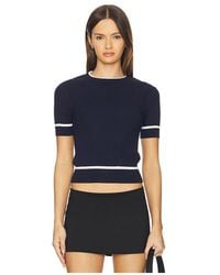 Rag & Bone - Top De Manga Corta Acanalado Kassy En Color Azul Marino Talla (También En M, S, Xs) - Lyst