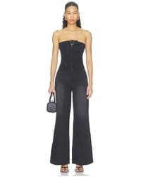 One Teaspoon - Dark Angel Strapless Wide Leg Denim Jumpsuit - Lyst