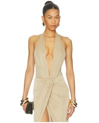 ANDAMANE - BODY DÉCOLLETÉ V PROFOND ZENDAYA en Metallic Gold - Lyst